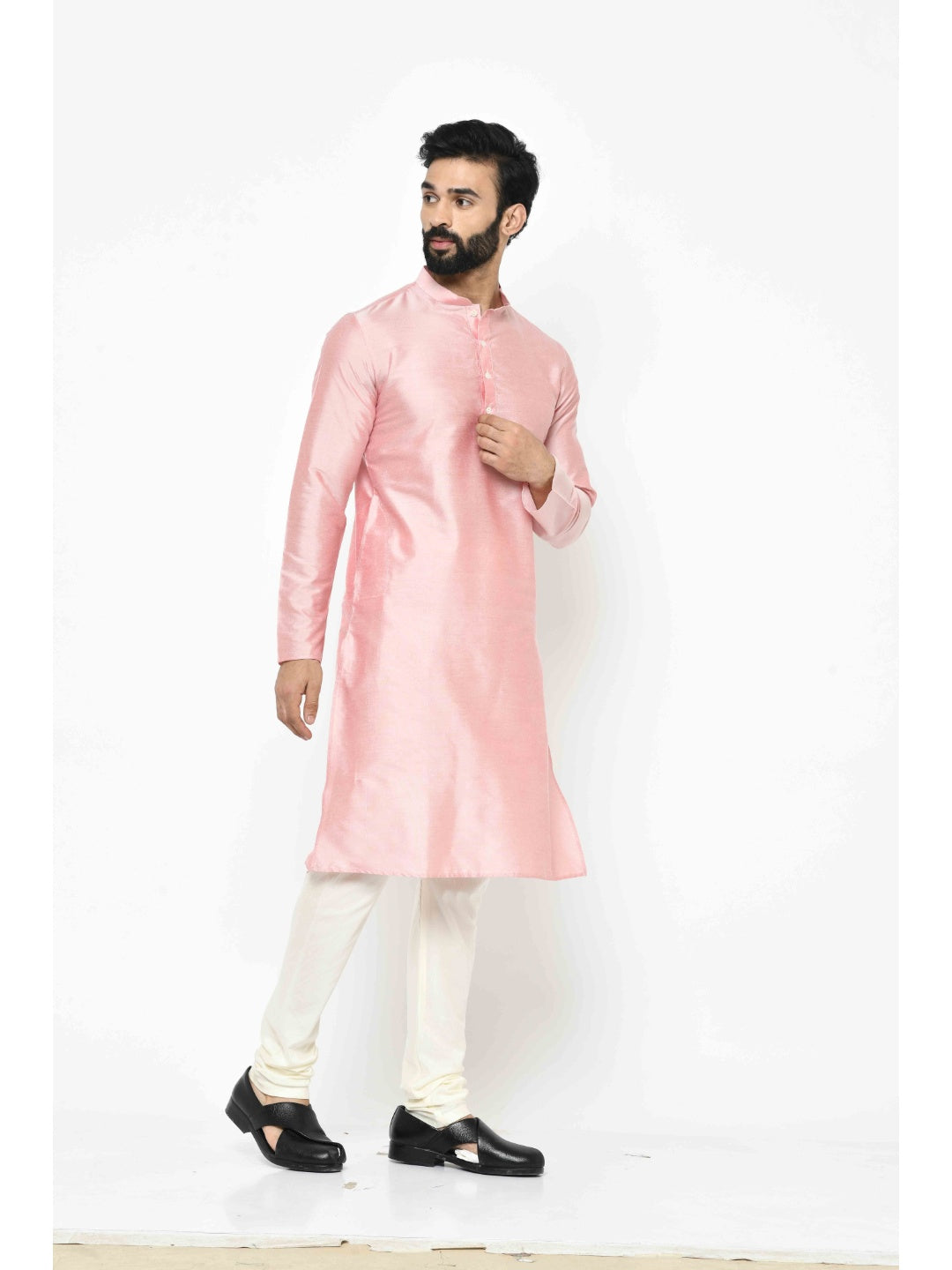 Men's Light Pink Kurta | SHOBITAM