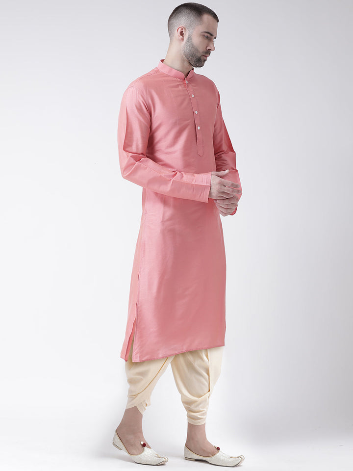 Men Pink Kurta Dhoti Set | SHOBITAM