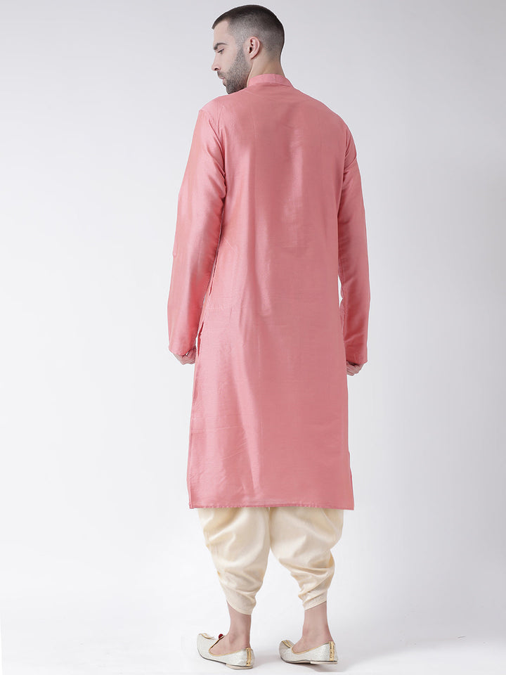 Men Pink Kurta Dhoti Set | SHOBITAM