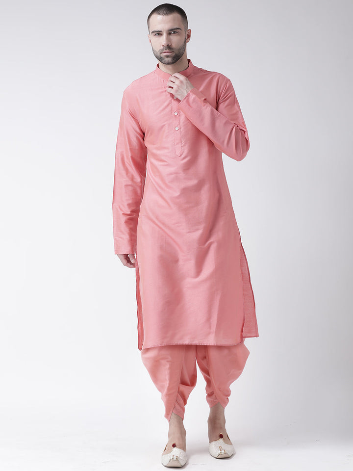 Men Pink Kurta Dhoti Set | SHOBITAM