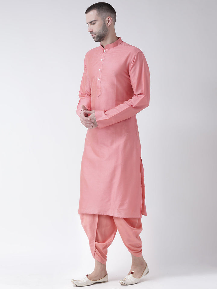 Pink Art Silk Solid Long Kurta. | SHOBITAM