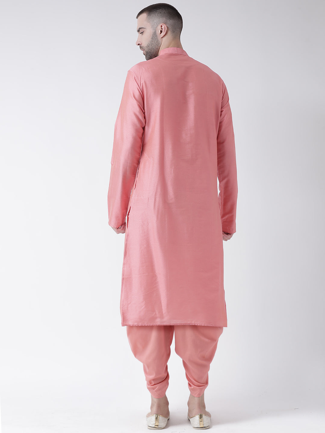Pink Art Silk Solid Long Kurta. | SHOBITAM