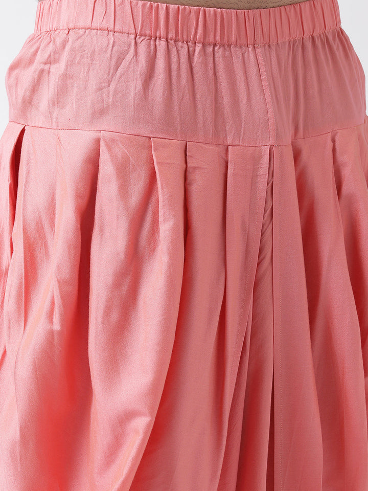 Men Pink Kurta Dhoti Set | SHOBITAM