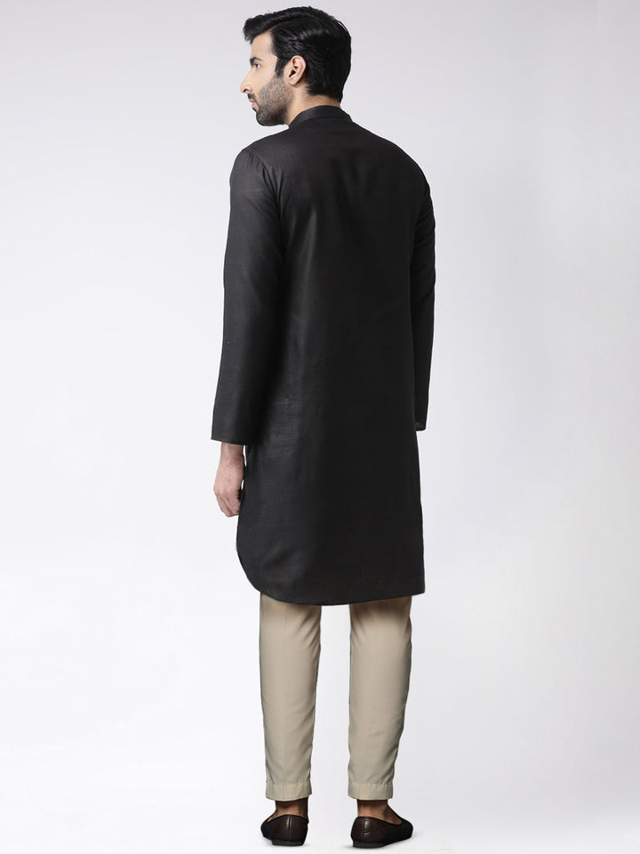 Men's Black Kurta Trousers Set | SHOBITAM