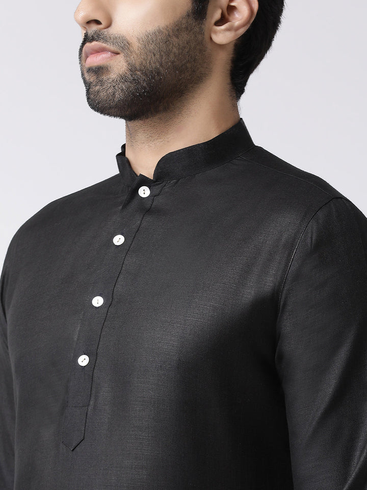Men's Black Kurta Trousers Set | SHOBITAM