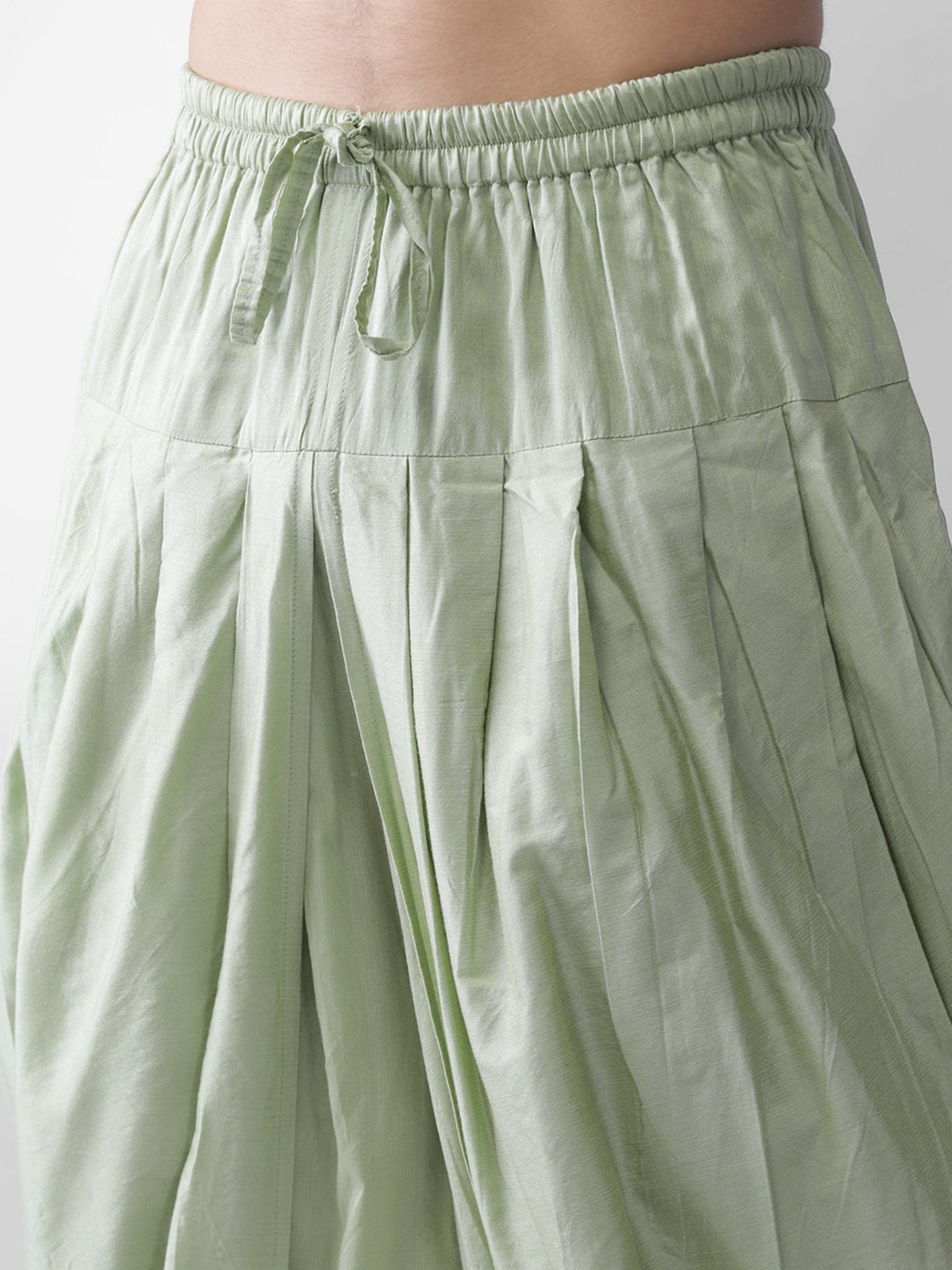 Dark Green Solid Kurta with Light Green Dhoti | SHOBITAM