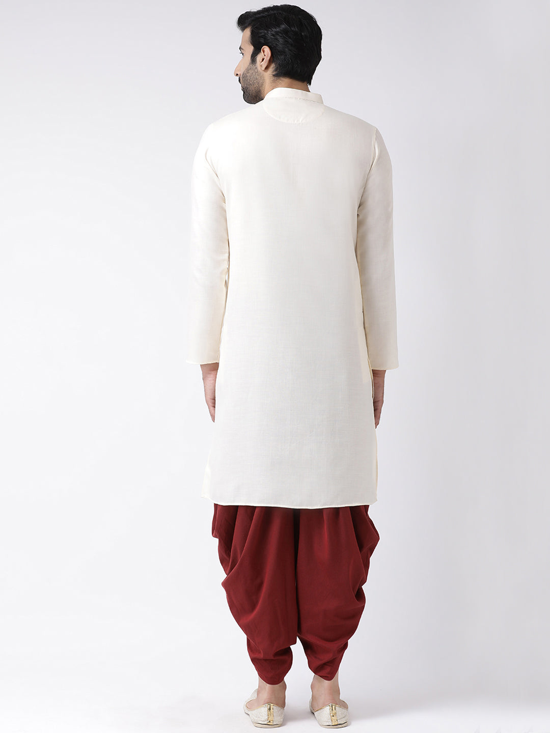 Men Off White Solid Dyed Kurta  | SHOBITAM
