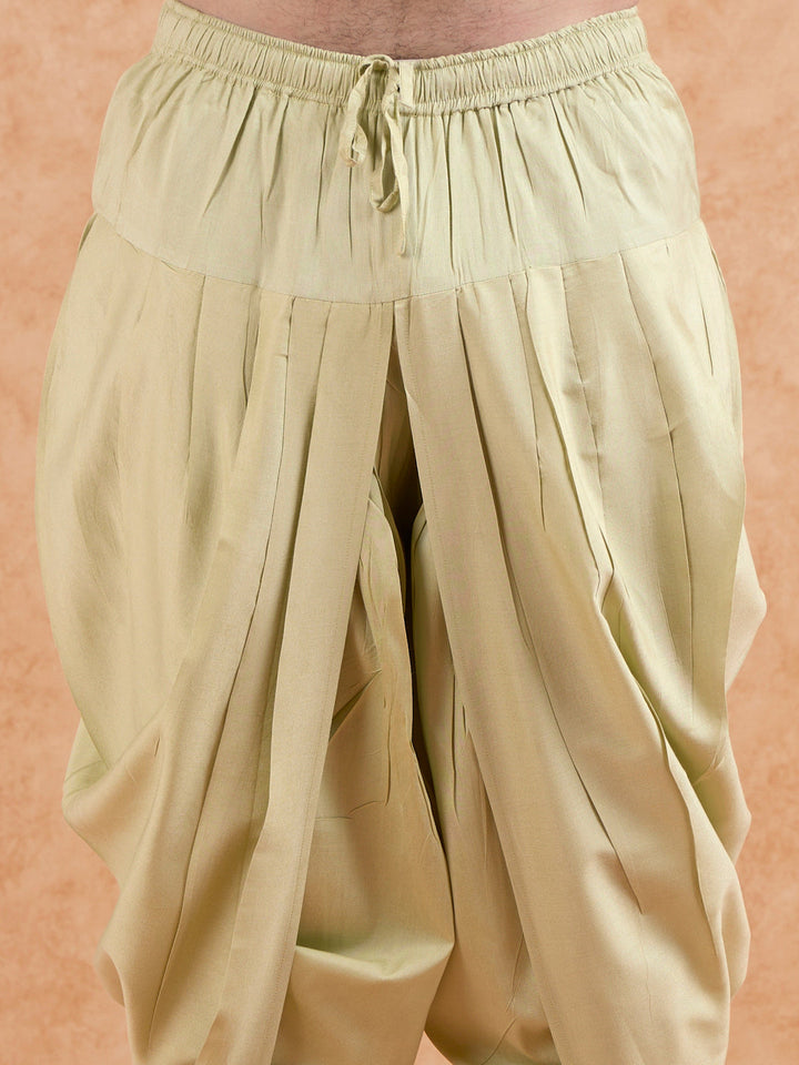 Pink Silk Blend Embroidered Kurta Mint Dhoti | SHOBITAM
