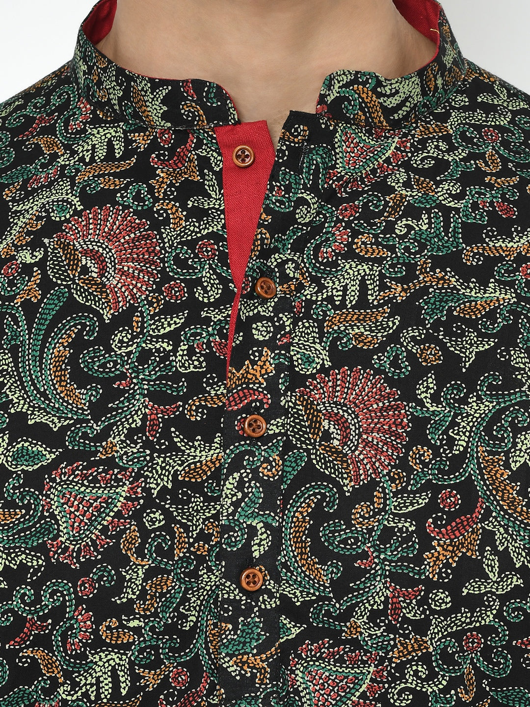 Black Printed Kurta Churidar Set | SHOBITAM