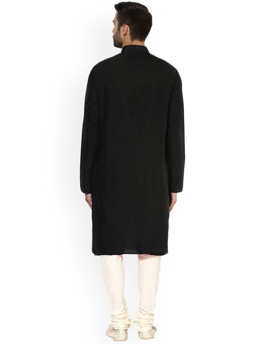 Black Cotton Plain Kurta | SHOBITAM