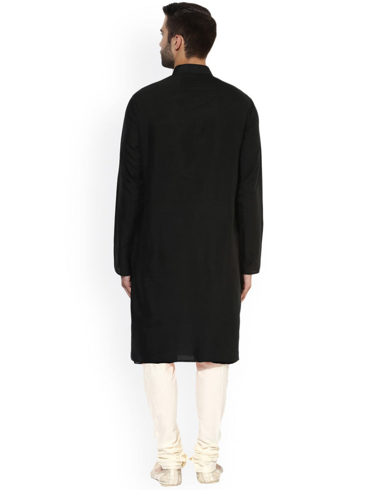 Black Cotton Plain Kurta | SHOBITAM