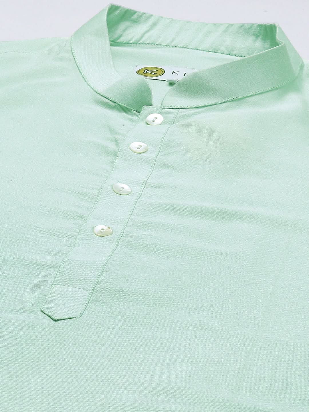 Mint Green Silk Blend Kurta Churidar Set | SHOBITAM