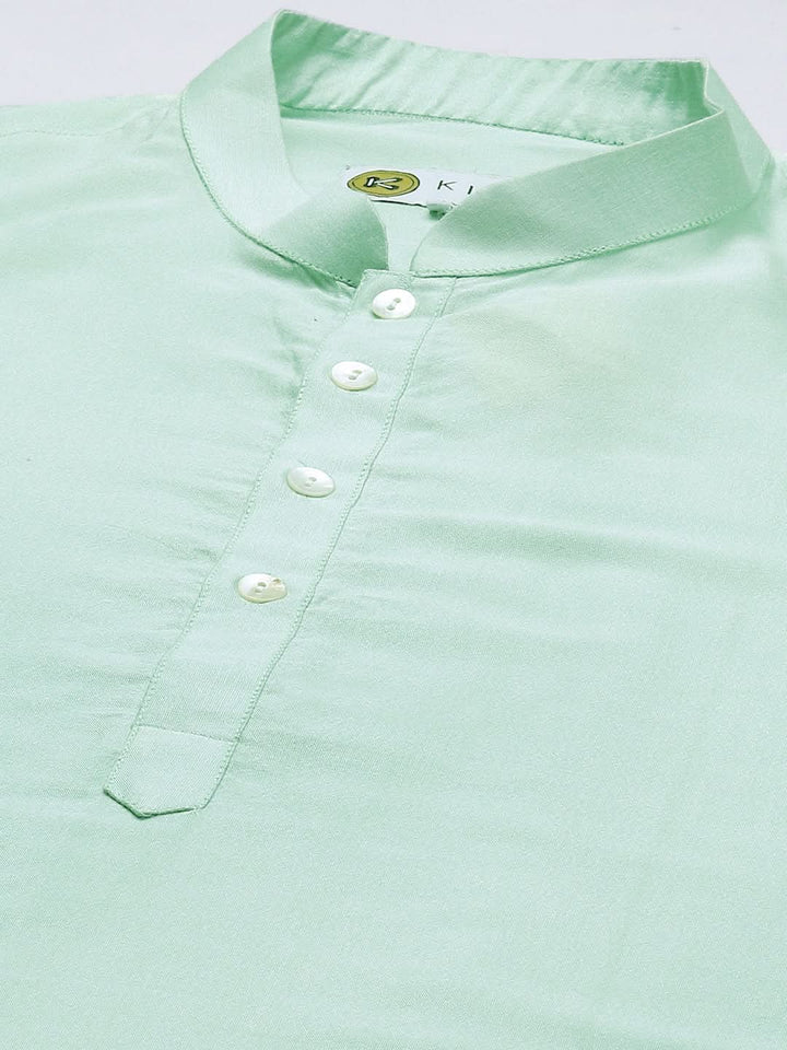 Mint Green Silk Blend Kurta Churidar Set | SHOBITAM
