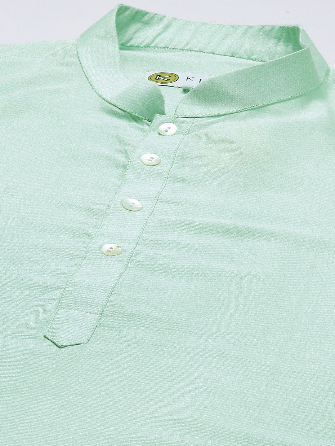 Mint Green Silk Blend Solid Long Kurta  | SHOBITAM