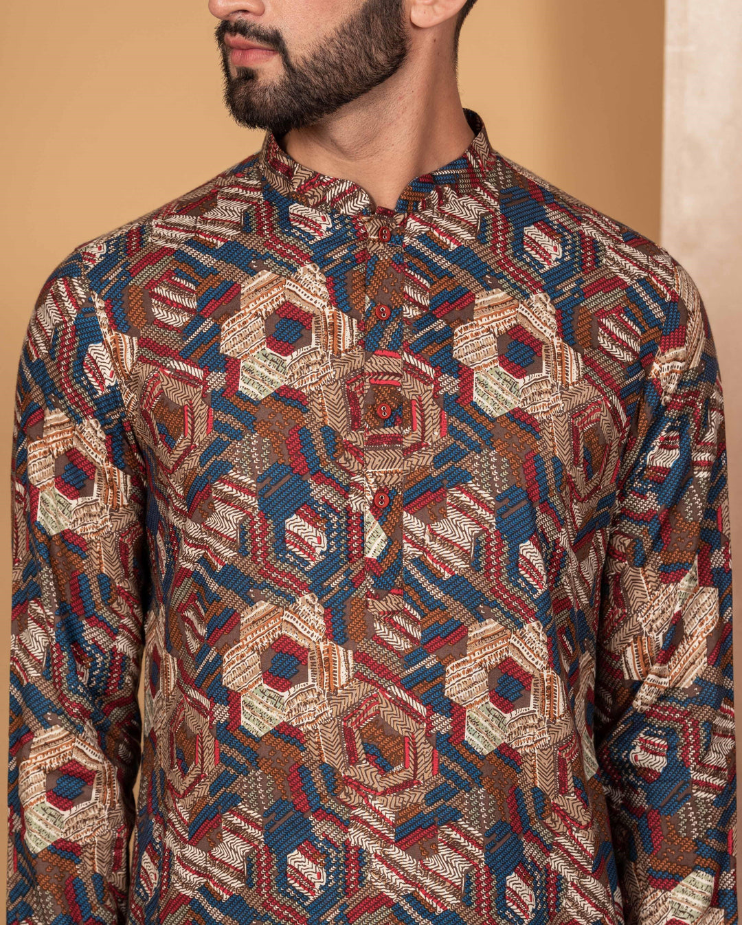 Multicolor Printed Cotton Kurta Dhoti Set | SHOBITAM