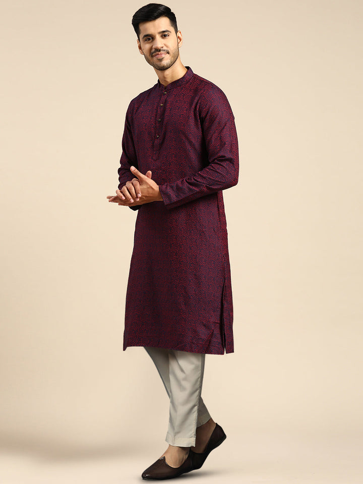 Maroon Printed Kurta with Trouser | SHOBITAM