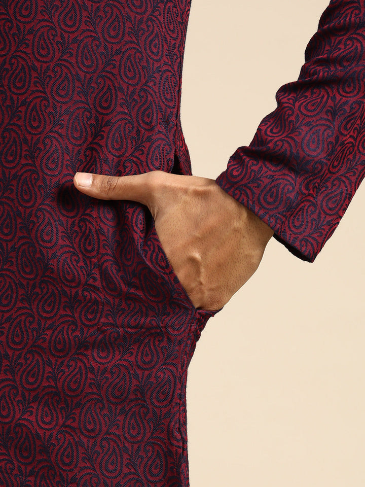 Maroon Printed Kurta with Trouser | SHOBITAM