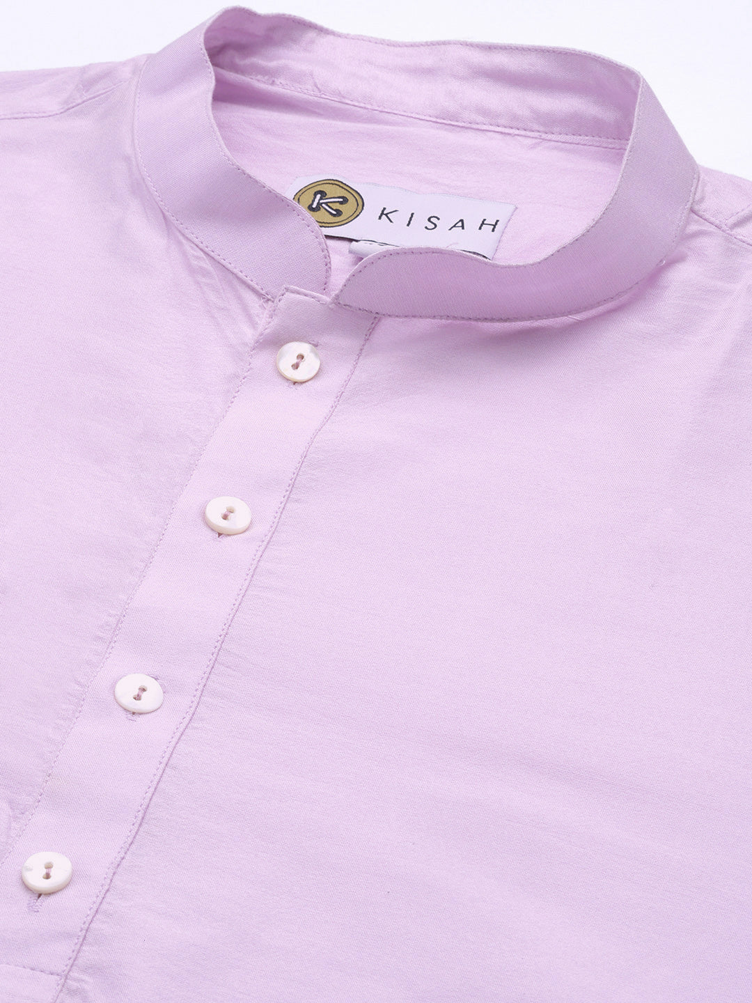 Men Lavender Solid Dyed Kurta | SHOBITAM