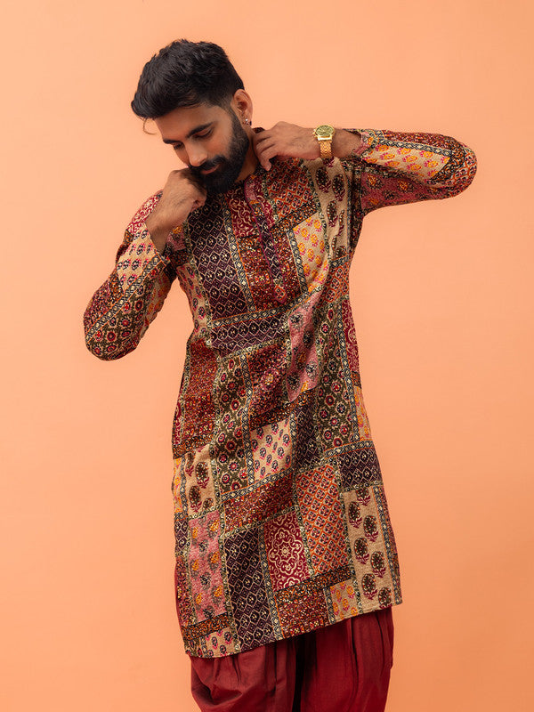 Multicolor Cotton Printed Kurta | SHOBITAM