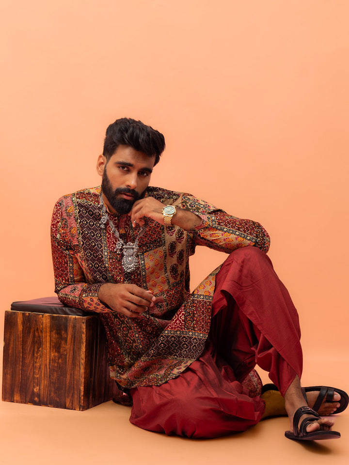 Multicolor Cotton Printed Kurta | SHOBITAM