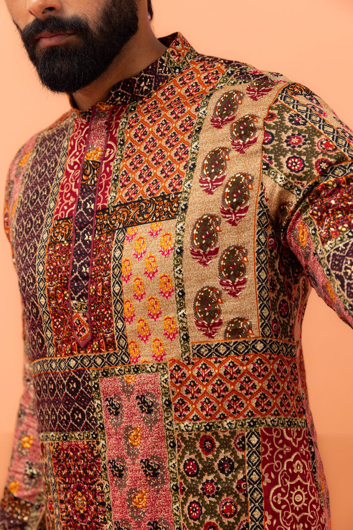 Multicolor Cotton Printed Kurta | SHOBITAM