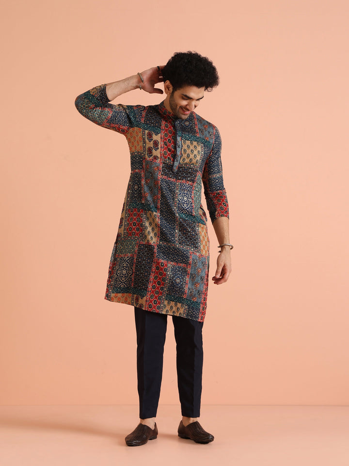 Multi Color Cotton Printed Kurta | SHOBITAM