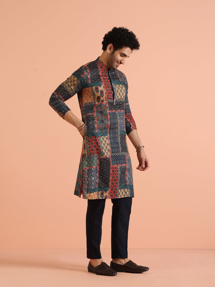 Multi Color Cotton Printed Kurta | SHOBITAM