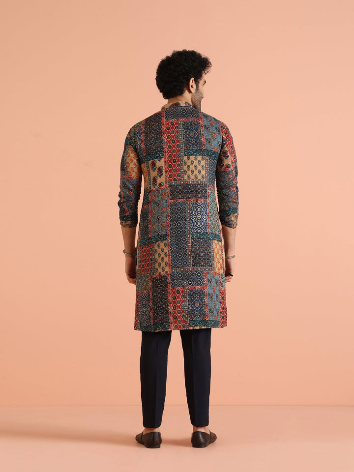 Multi Color Cotton Printed Kurta | SHOBITAM