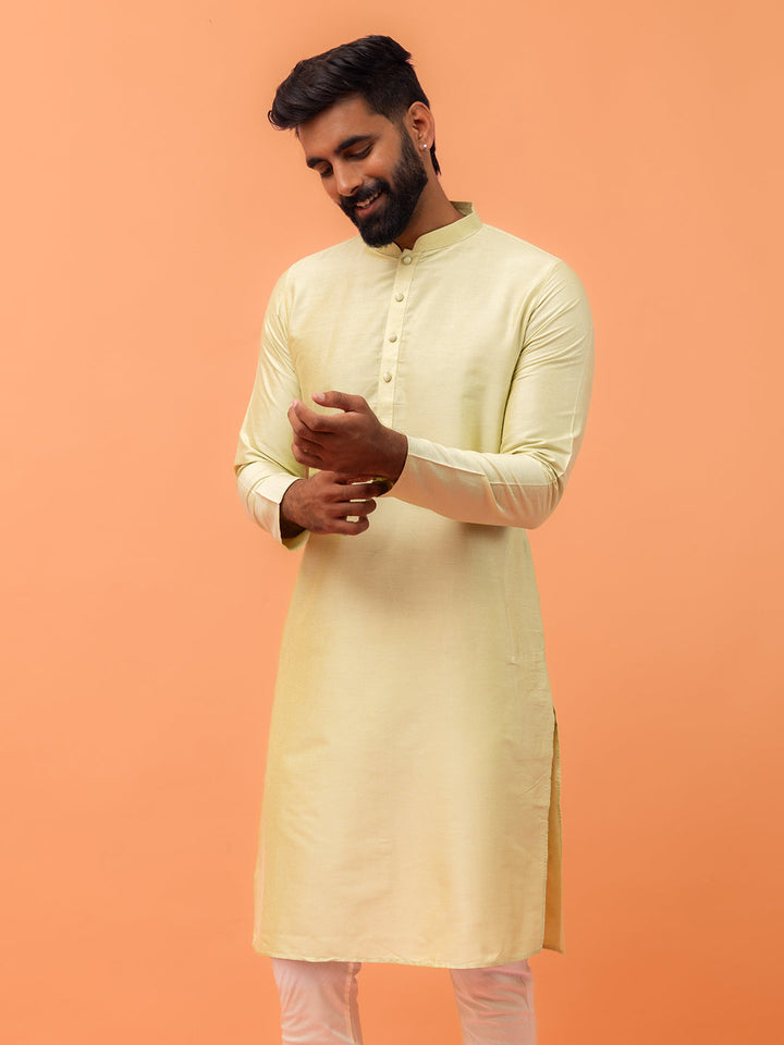 Men Green Kurta | SHOBITAM
