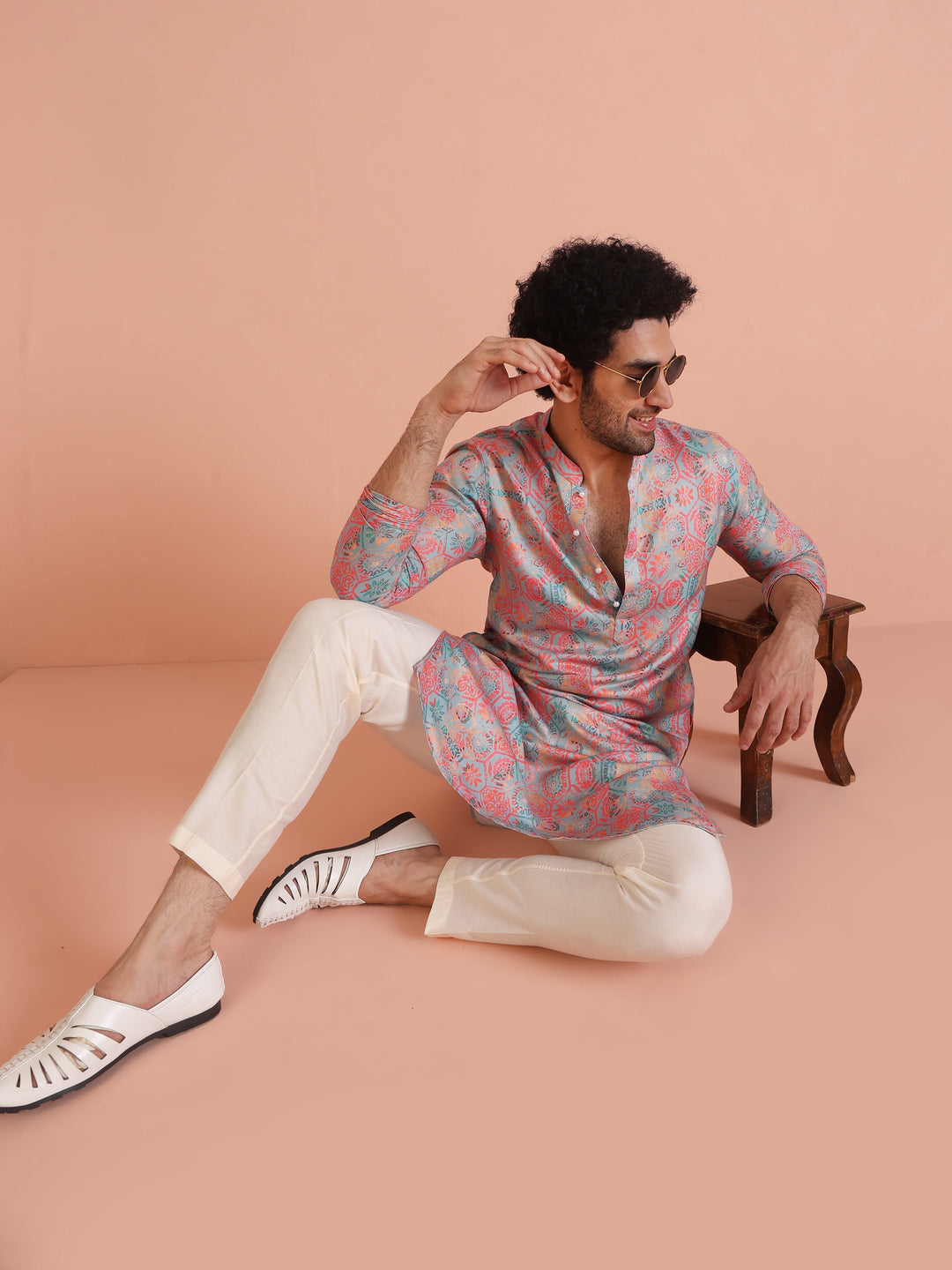 Multi Color Art Silk Printed Long Kurta | SHOBITAM