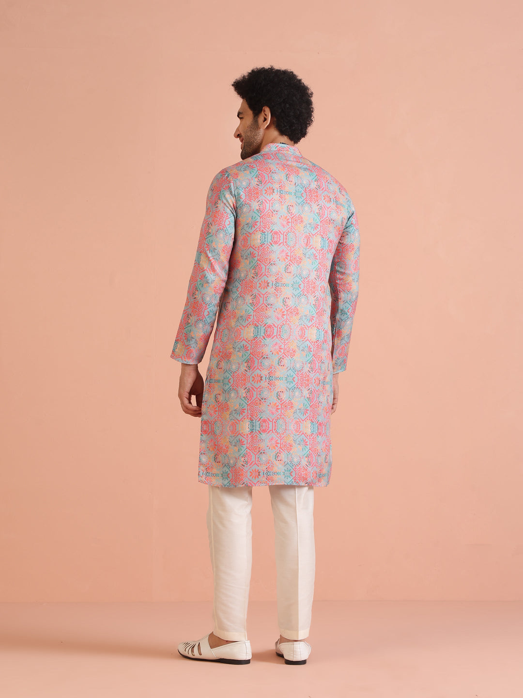 Multi Color Art Silk Printed Long Kurta | SHOBITAM