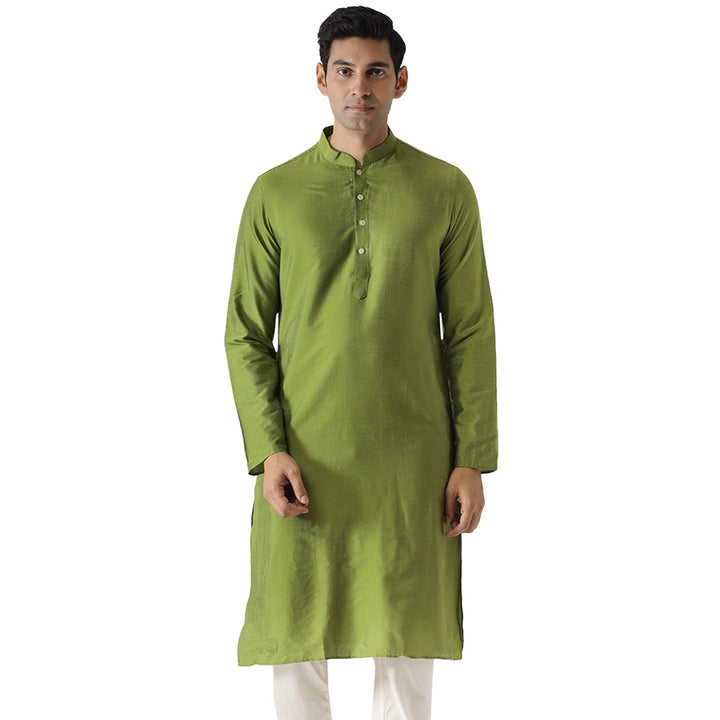 Green Plain Kurta-Festive Wear  | SHOBITAM