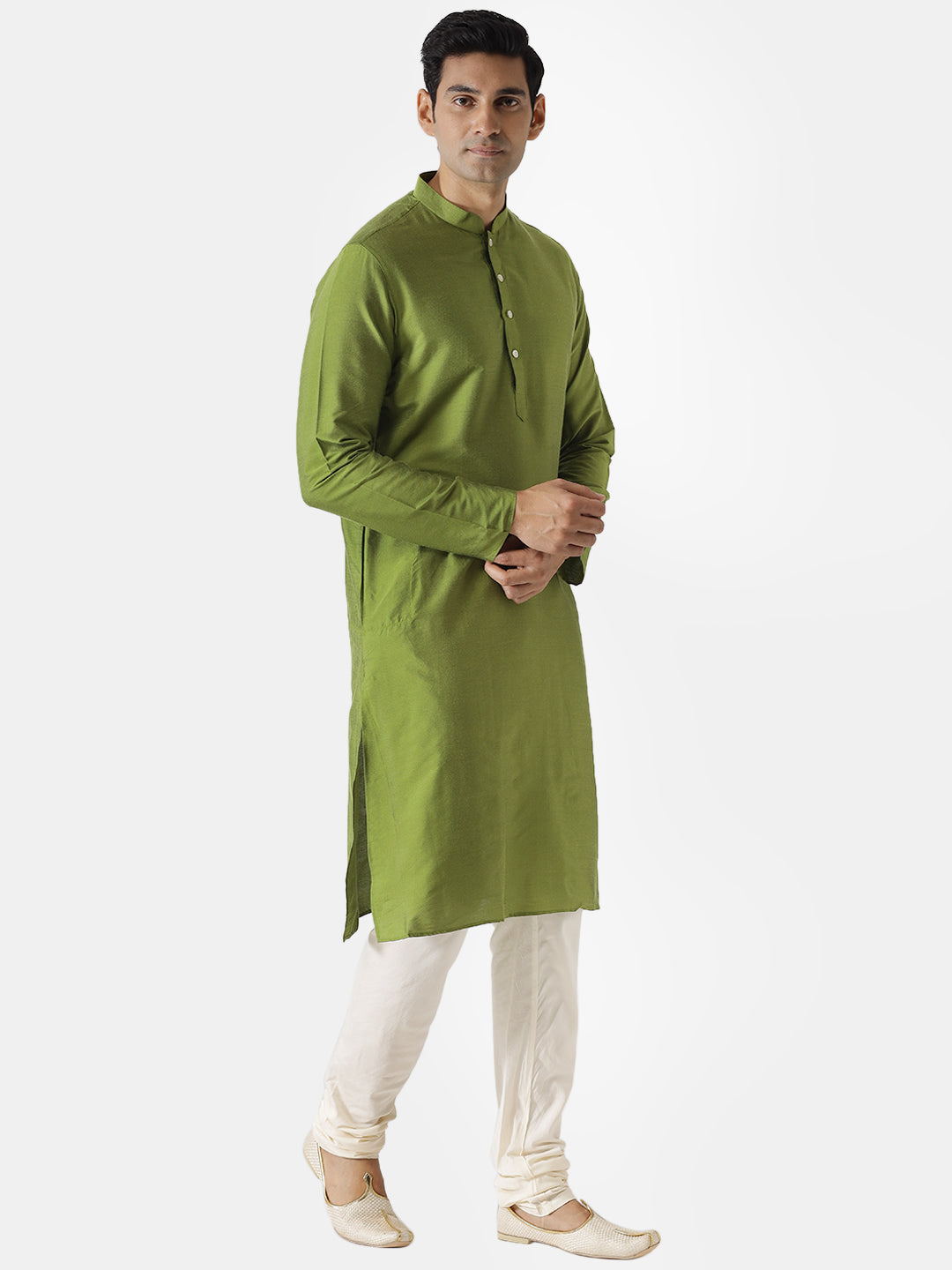 Green Plain Kurta-Festive Wear  | SHOBITAM
