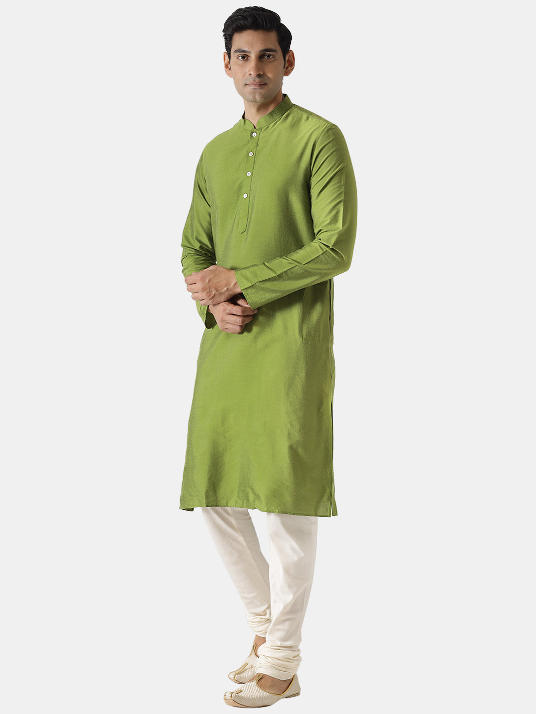 Green Plain Kurta-Festive Wear  | SHOBITAM