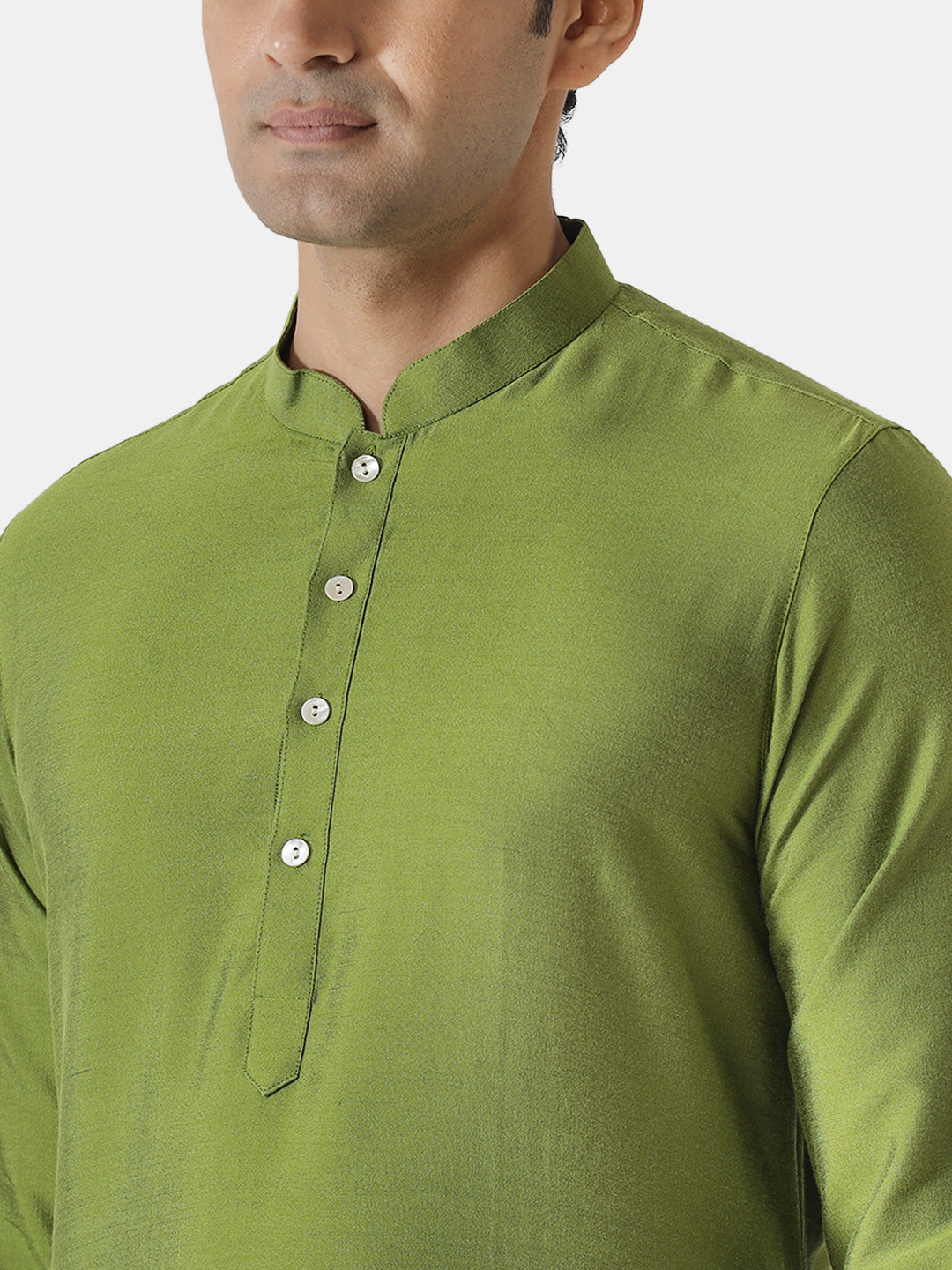 Green Plain Kurta-Festive Wear  | SHOBITAM