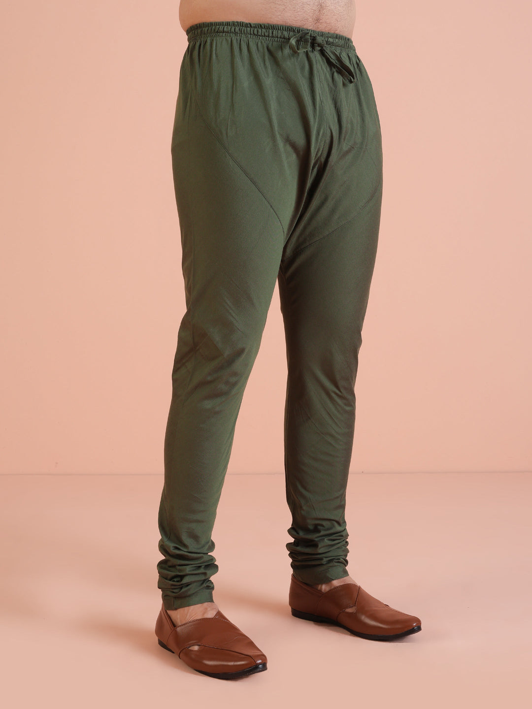 Green Cotton Silk Jacquard Sherwani Kurta Churidar Set | SHOBITAM