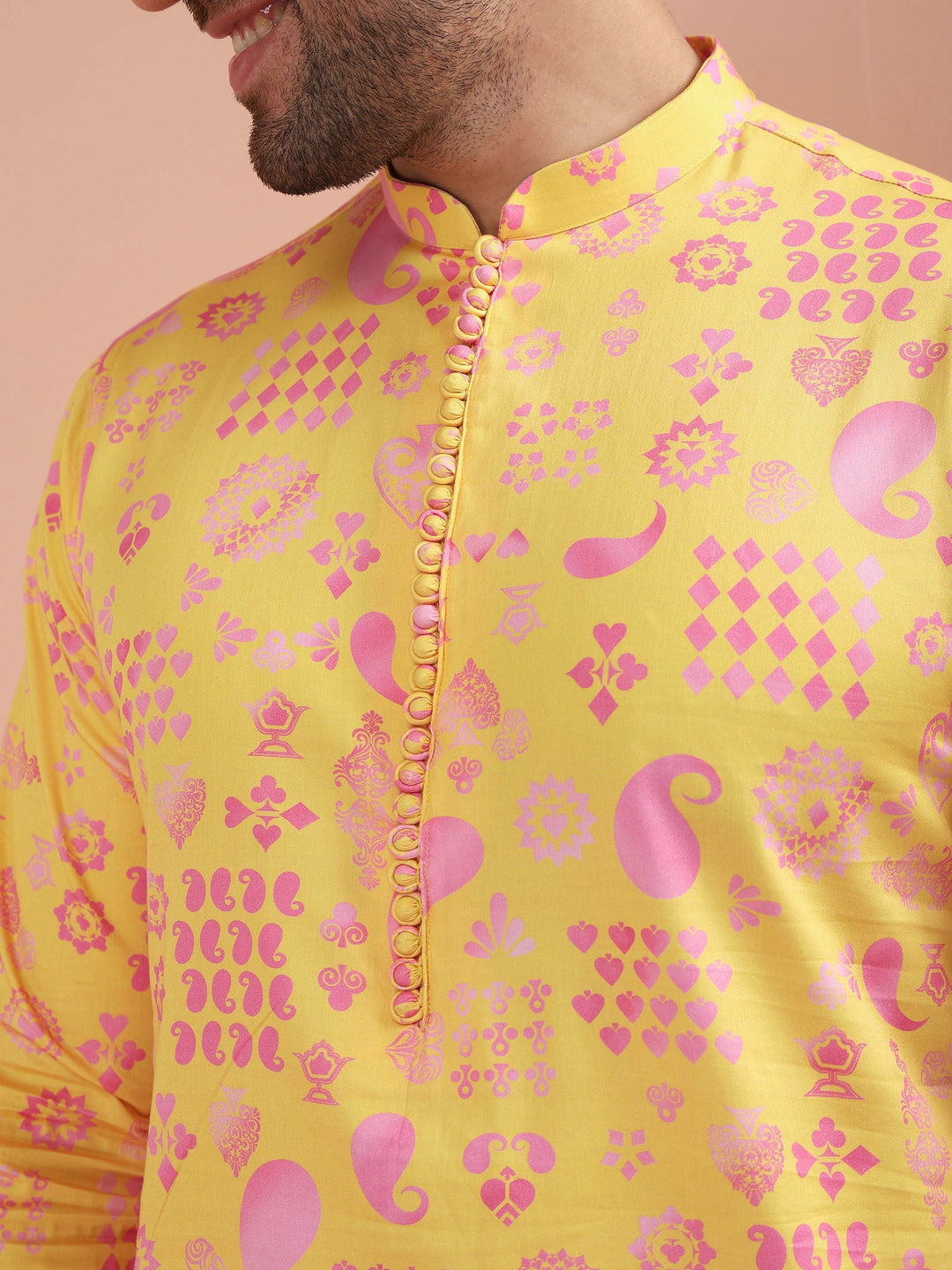 Yellow Printed Kurta-Printed Festive Wear | SHOBITAM