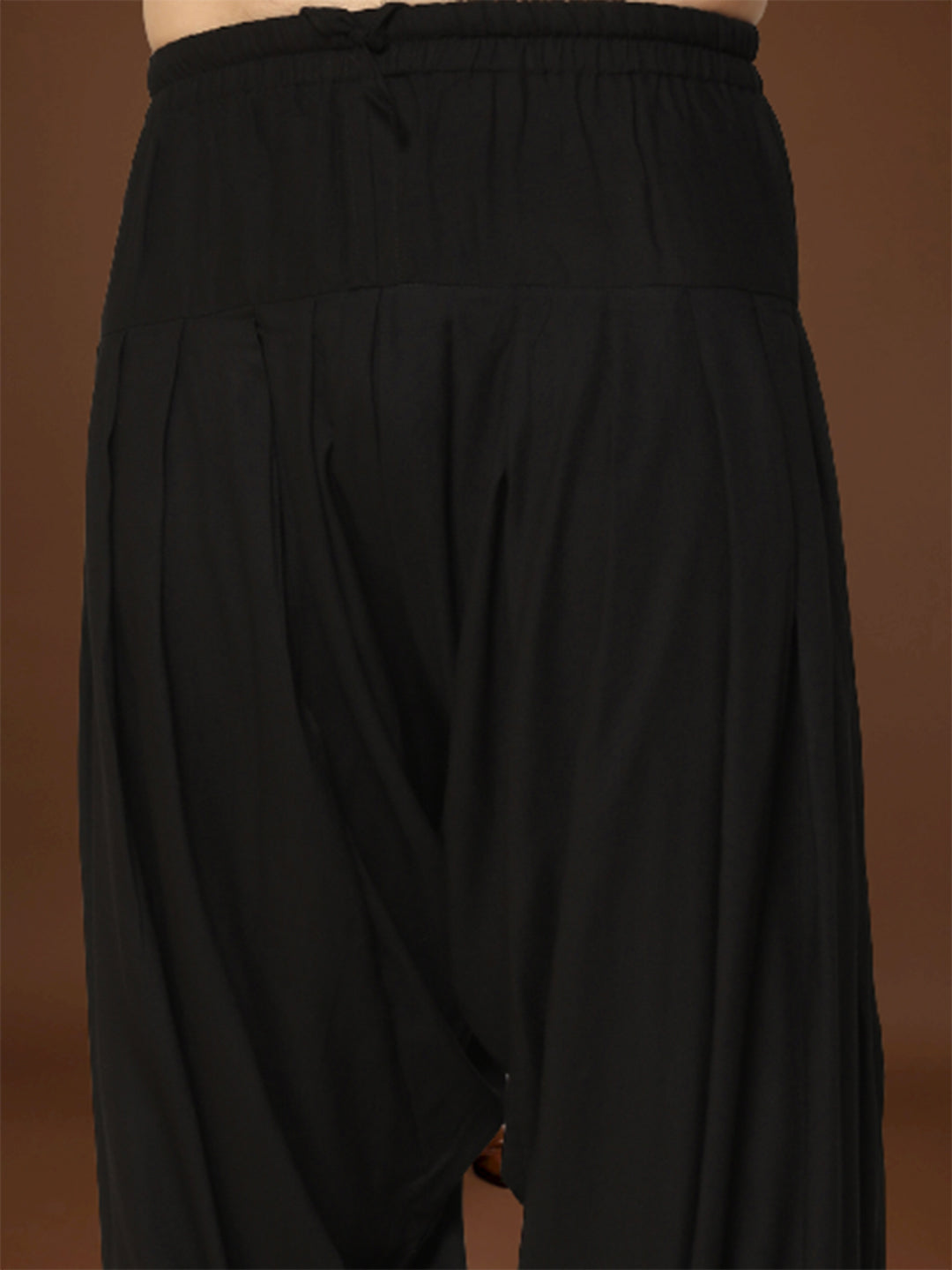 Black Silk Blend Printed Kurta Black Patiala | SHOBITAM