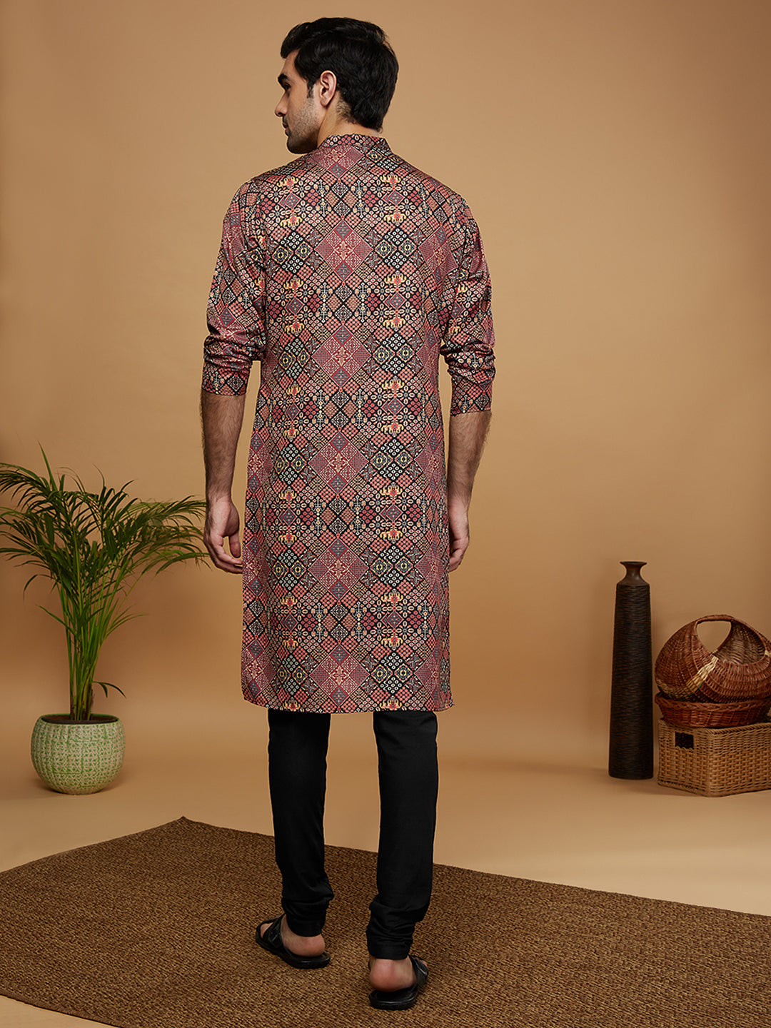 Multicolor Cotton Geometric Printed Kurta | SHOBITAM
