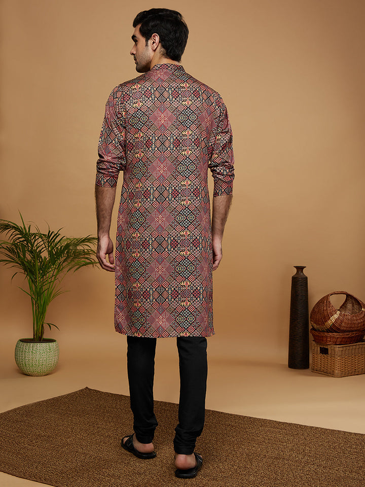 Multicolor Cotton Geometric Printed Kurta | SHOBITAM