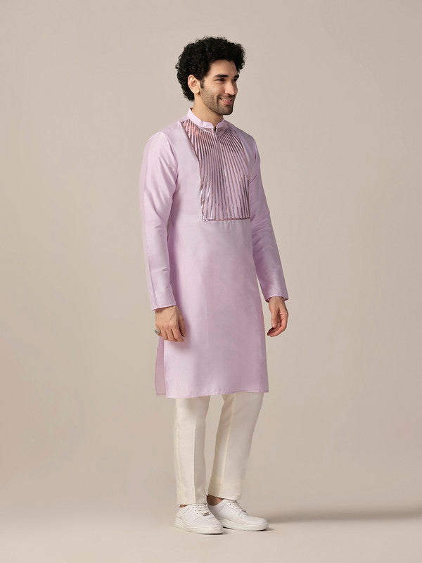 Pink  Metallic Embellished Long Kurta | SHOBITAM