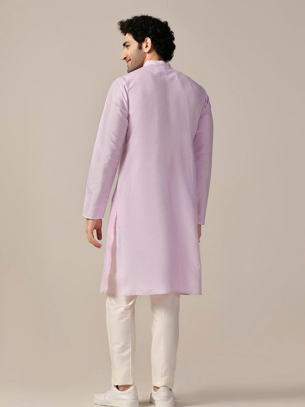 Pink  Metallic Embellished Long Kurta | SHOBITAM