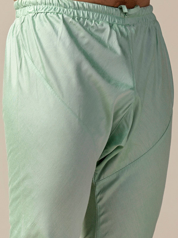 Mint Green Solid Mid Kurta Churidar Set | SHOBITAM
