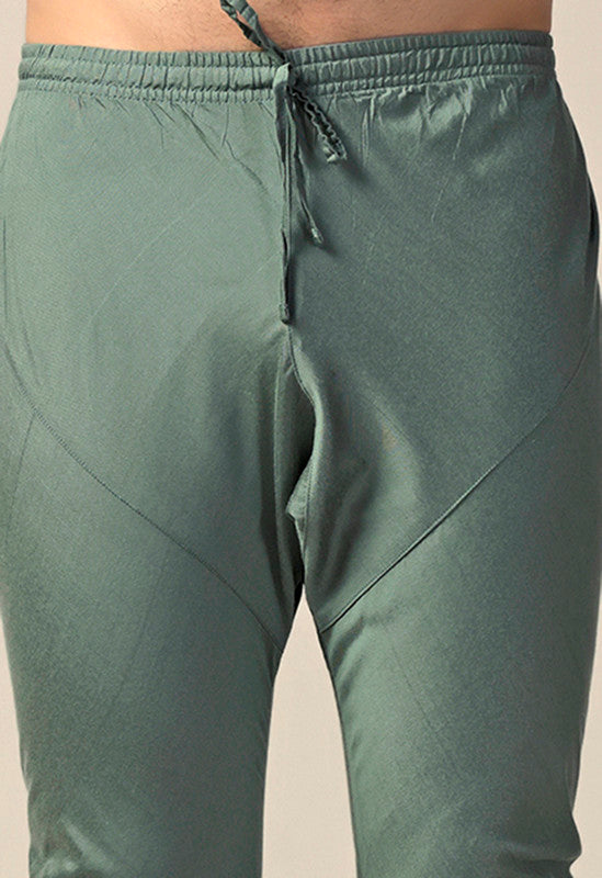Sage Green Mid Kurta Trouser Set | SHOBITAM