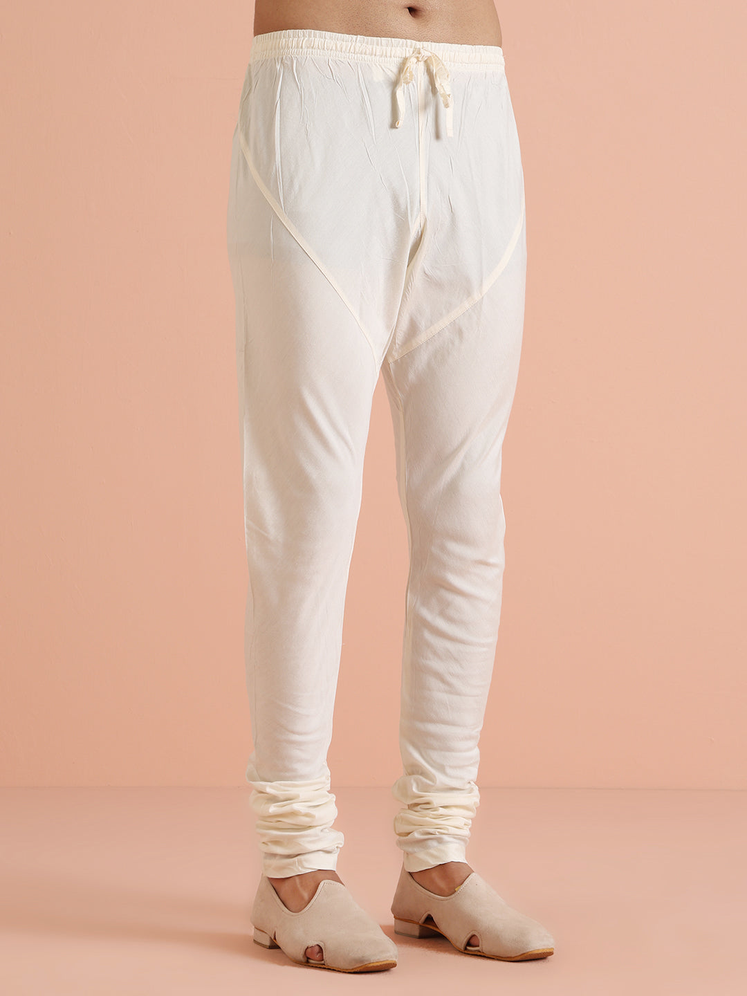 Men Off White Kurta Churidar Set | SHOBITAM