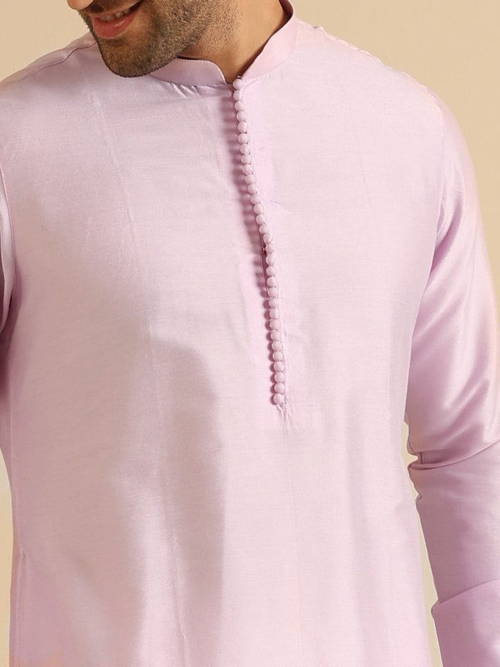 Men Lavender Mid Kurta | SHOBITAM