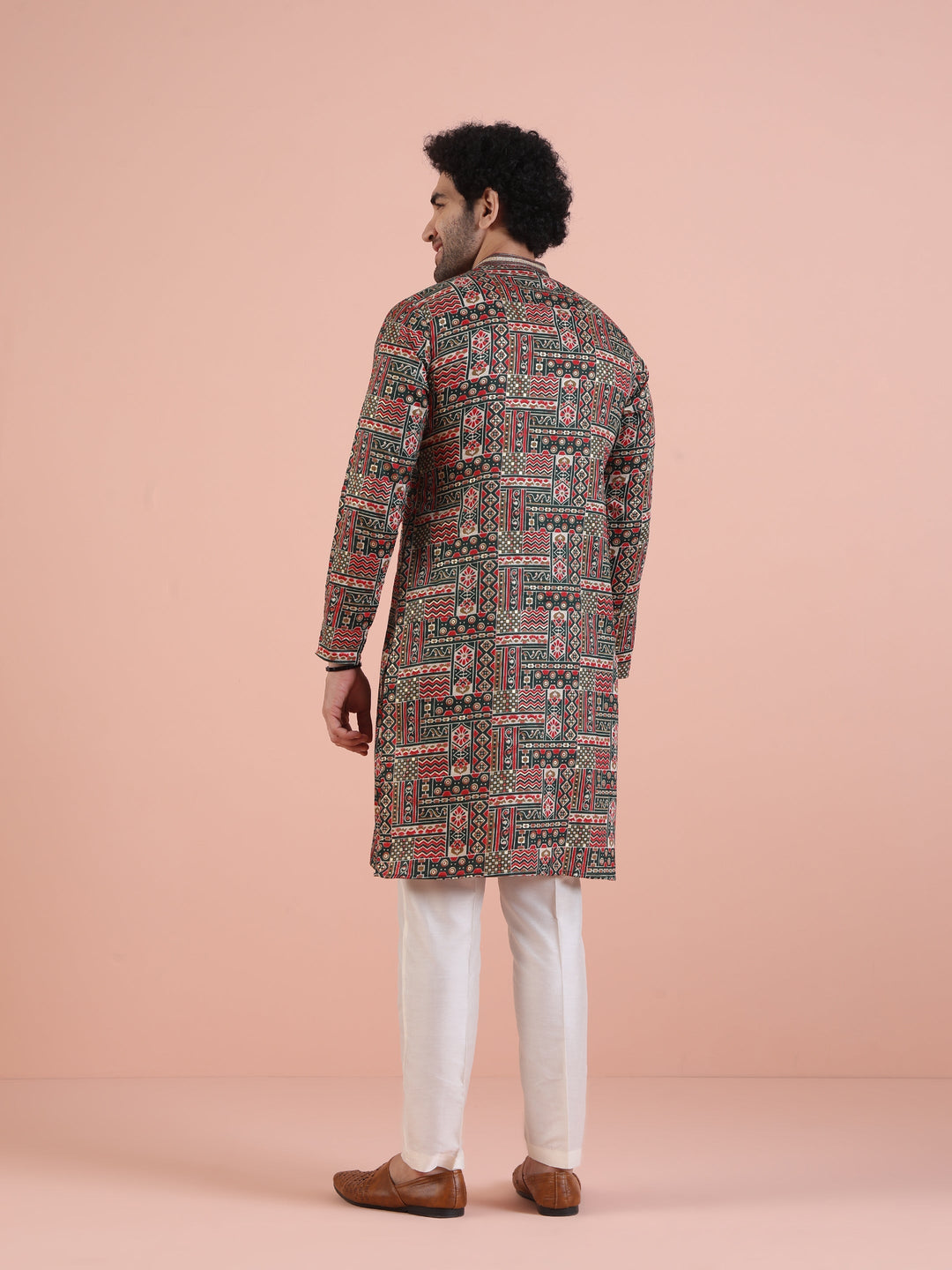 Multicolor Printed Silk Blend Kurta | SHOBITAM