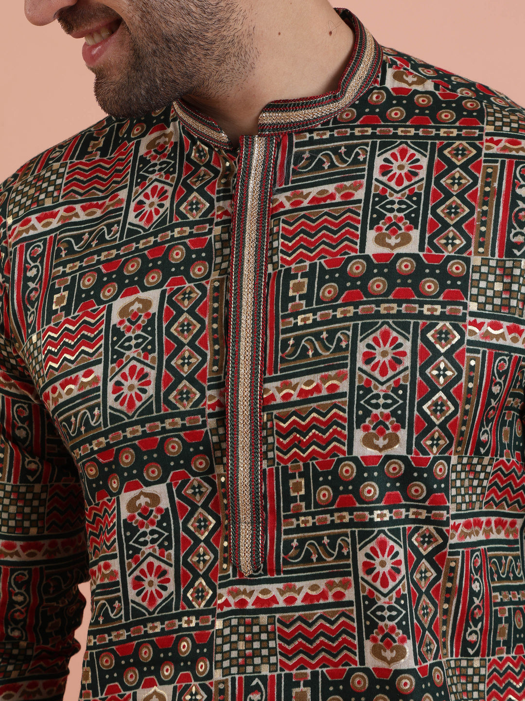Multicolor Printed Silk Blend Kurta | SHOBITAM