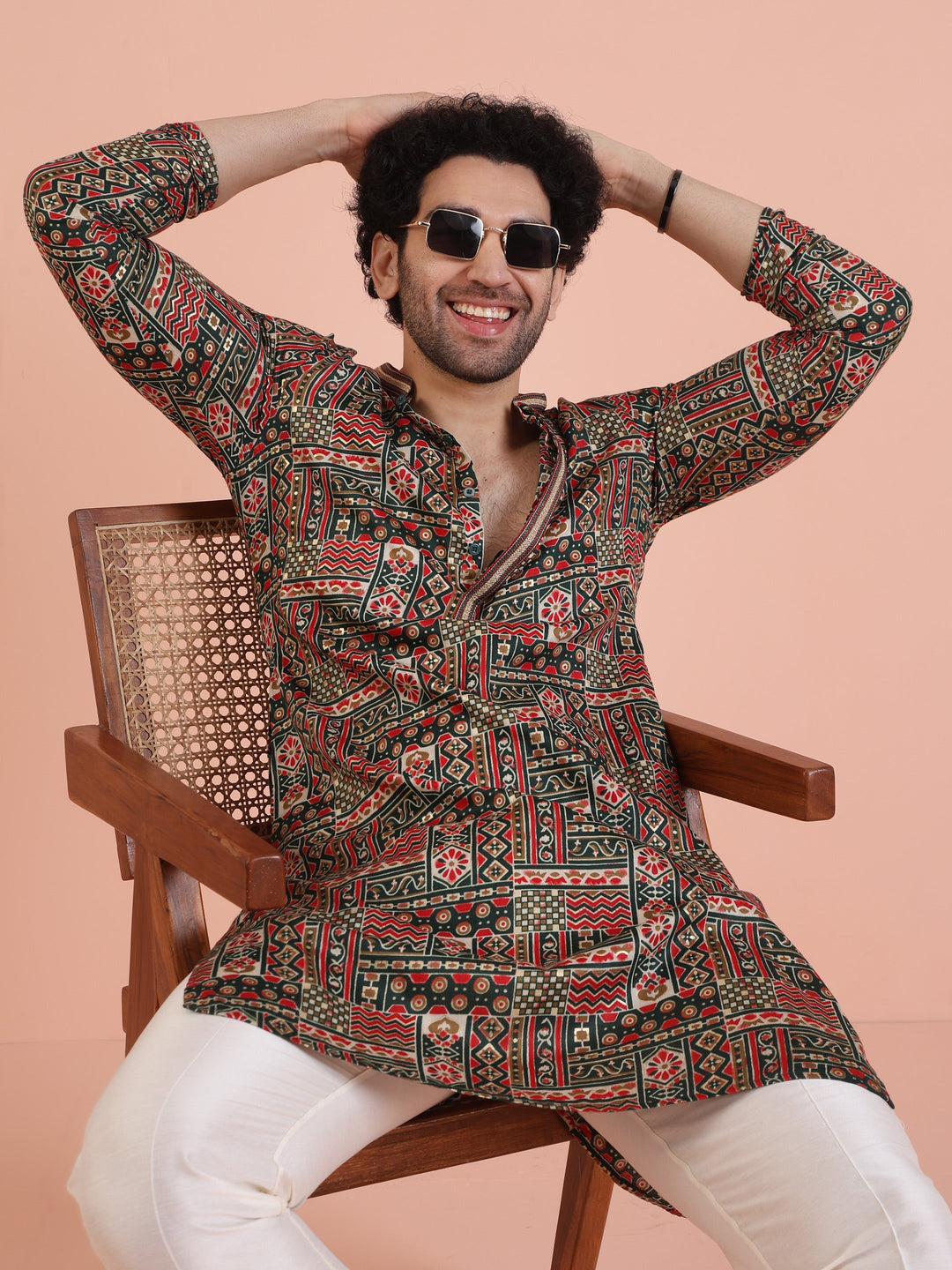 Multicolor Printed Silk Blend Kurta | SHOBITAM