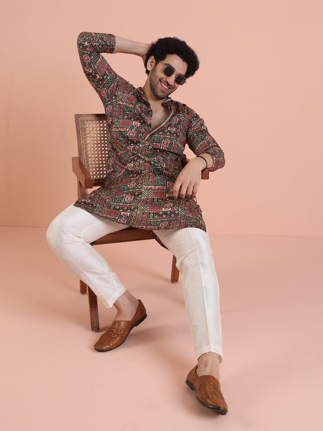Multicolor Printed Silk Blend Kurta | SHOBITAM
